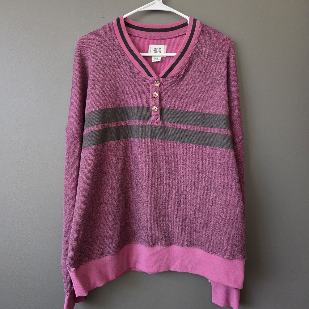 Urban Outfitters BDG‎ Women's Cameron Henley Sweater Size M Purple Grunge Y2k